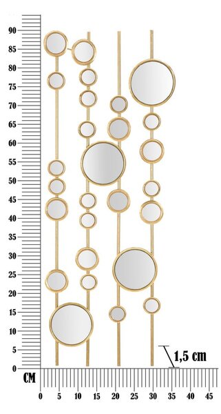 Kovinska stenska dekoracija 35,5x90 cm Small Mirros - Mauro Ferretti