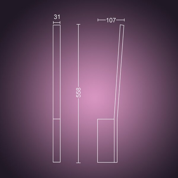 Philips 40902/31/P9 - LED Stenska svetilka Hue LIANE 1xLED/12W/230V