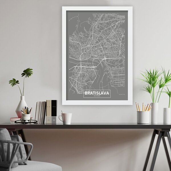 Plakat z okvirjem 40x55 cm Bratislava – Wallity