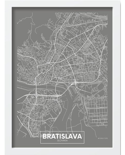 Plakat z okvirjem 40x55 cm Bratislava – Wallity