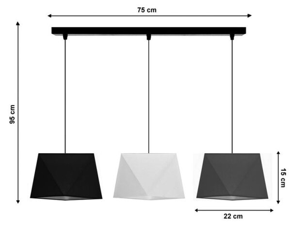 Lestenec na vrvici DIAMENT 3xE27/60W/230V