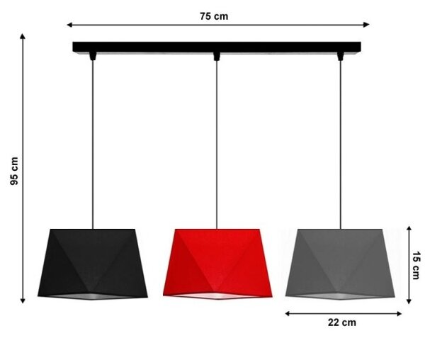 Lestenec na vrvici DIAMENT 3xE27/60W/230V