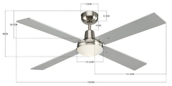 Lucci Air 210334 - Stropni ventilator AIRFUSION 1xE27/60W/230V les/krom + Daljinski upravljalnik