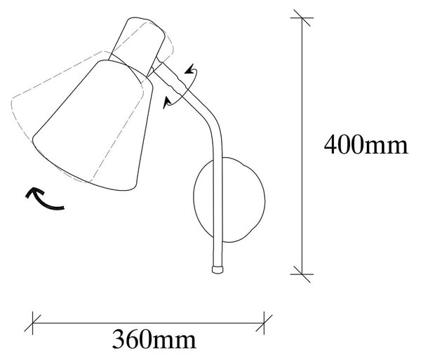 Črna/zlata stenska svetilka ø 15 cm Sivani – Opviq lights