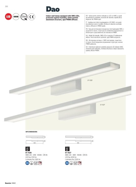 Redo 01-1527 - LED Kopalniška luč za osvetlitev ogledala DAO 1xLED/36W/230V IP44