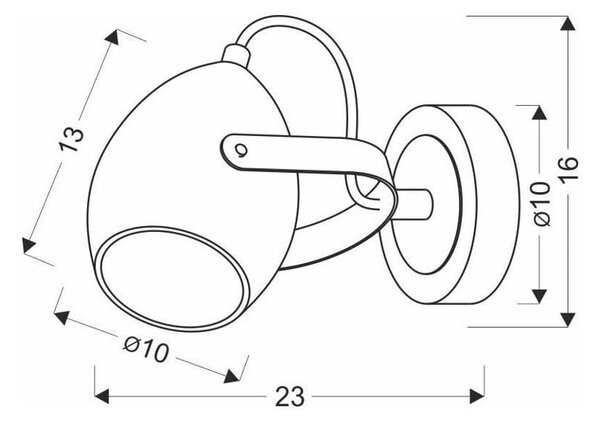 Črna kovinska stenska svetilka Anica - Candellux Lighting