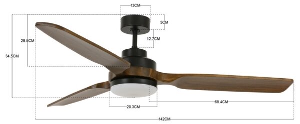 Lucci air 213054 - LED Stropni ventilator SHOALHAVEN GX53/17W/230V pavlonija + Daljinski upravljalnik