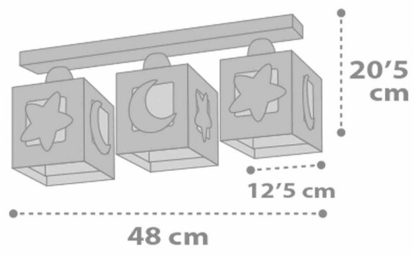 Dalber 63233NE - Otroška stropna svetilka MOONLIGHT 3xE27/60W/230V