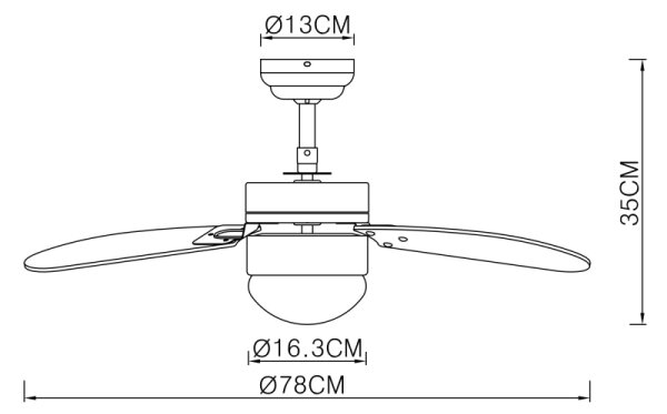 ZEVENTI - Stropni ventilator FAMARA 1xE14/60W/230V