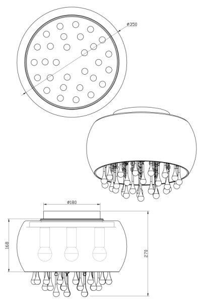 Globo 15809D - Stropna svetilka KALLA 5xE14/25W/230V