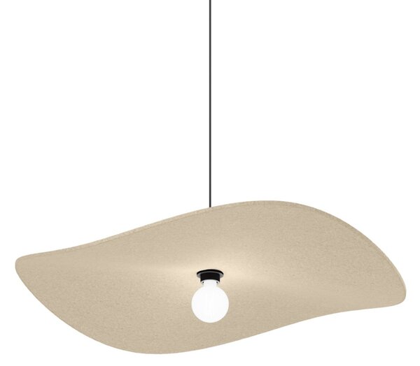 Wever & Ducré Lighting WEVER DUCRÉ viseča svetilka Wave Soft 3.0 iz filca v barvi apnenca, zatemnjen, Bež, Dnevna soba / jedilnica, Tkanine / tekstil, Sodobni