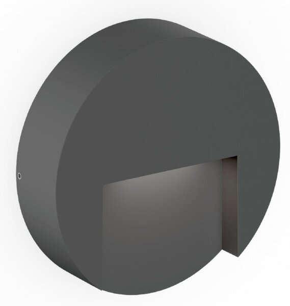Wever & Ducré Lighting WEVER DUCRÉ LED-stenna svetilka za zunanjo uporabo Reto Round 1.3, antracit, zatemnjen, Črna, Aluminij, Sodobni, Stenska vtičnica spodaj