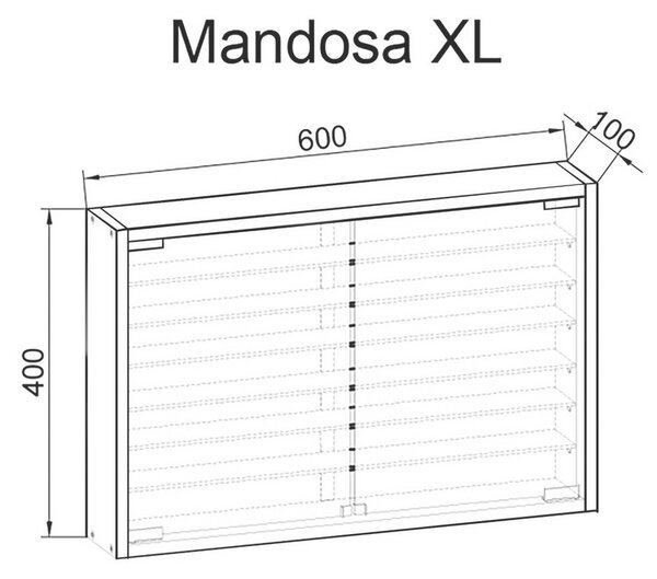 MID.YOU Viseča Vitrina Mandosa Xl, Bela