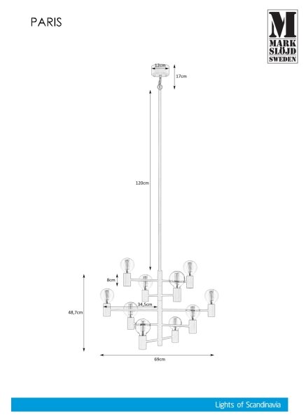 Markslöjd 107187 - Lestenec na drogu PARIS 10xE27/60W/230V