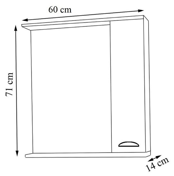 OMARA Z OGLEDALOM 60/71/14 cm