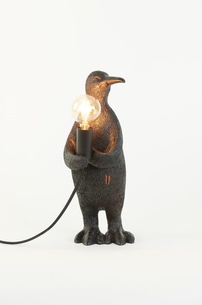 Črna namizna svetilka (višina 34 cm) Penguin - Light & Living