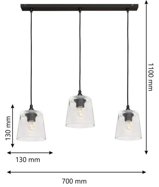 Lestenec na vrvici LUCEA 3xE27/60W/230V