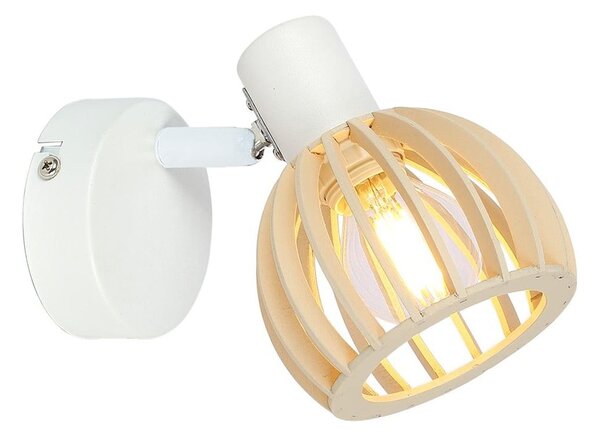 Bela/naravna stenska svetilka ø 10 cm Atarri – Candellux Lighting