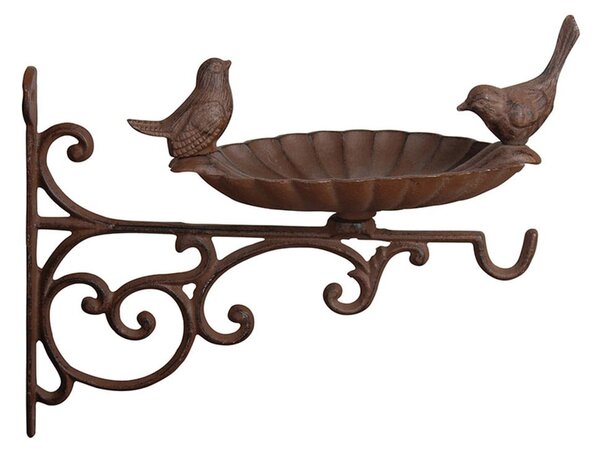 Obešalnik iz litega železa s krmilnico Esschert Design, dolžina 28,1 cm