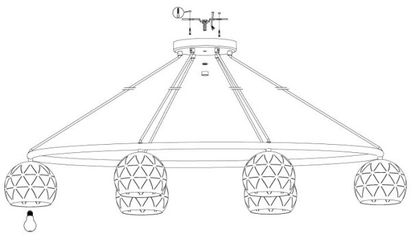 Eglo 98456 - Lestenec na vrvici CANTALLOPS 6xE14/40W/230V