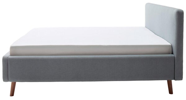 OBLAZINJENA POSTELJA 180 cm x 200 cm , tekstil svetlo modra