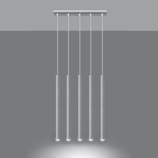 Sollux SL.0468 - Lestenec na vrvici PASTELO 5xG9/8W/230V bela