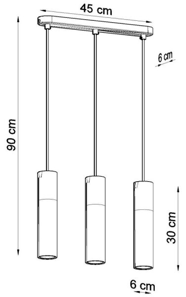 Sollux SL.0634 - Lestenec na vrvici PABLO 3xGU10/40W/230V črna