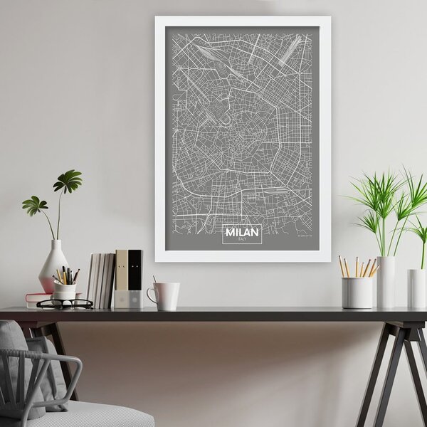 Plakat z okvirjem 40x55 cm Milan – Wallity