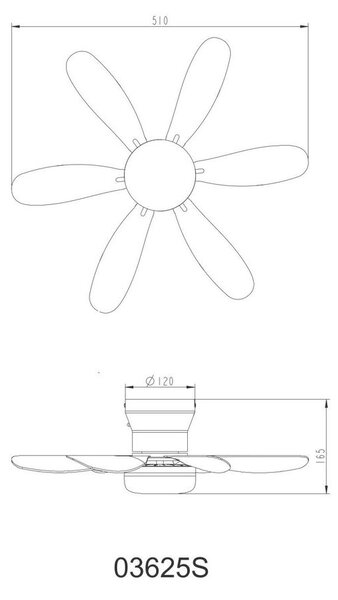 STROPNI VENTILATOR Delores 2700-6500 K