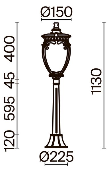 CESTNA SVETILKA 113/113/15 cm