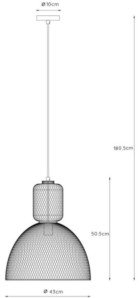 Lucide 78395/01/30 - Lestenec na vrvici GASSET 1xE27/60W/230V črna