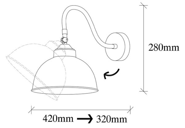 Črna kovinska stenska svetilka Opviq lights Fotini