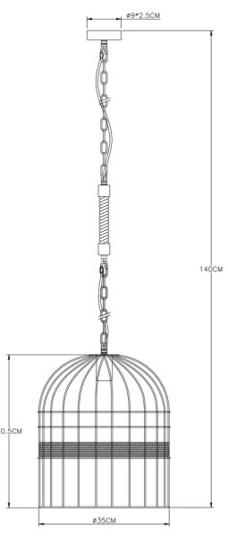 Globo 15677H1 - Lestenec na verigi HALIA 1xE27/60W/230V