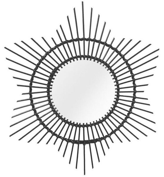 STENSKO OGLEDALO, 52/52/2 cm les, steklo, leseni material