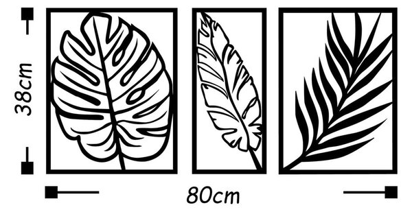 Kovinska stenska dekoracija 80x38 cm Leaf – Wallity