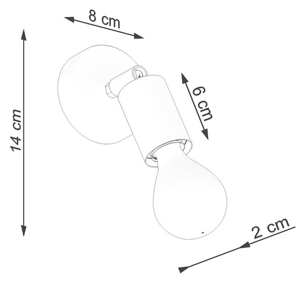 Črna stenska svetilka ø 6 cm Brando – Nice Lamps