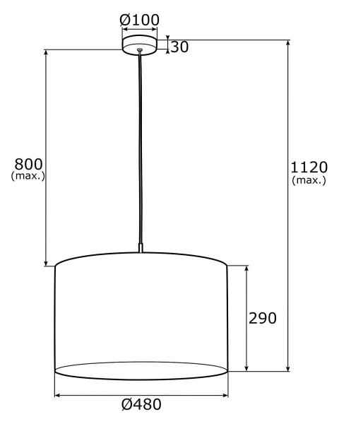 Argon 4285 - Lestenec na vrvici KASER 1xE27/15W/230V siva/bela/medenina