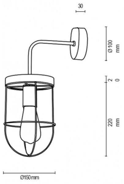 Spot-Light 920451104 - Stenska svetilka NETUNO 1xE27/25W/230V hrast