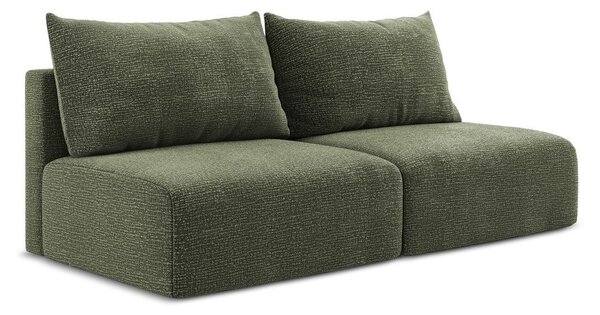 Zelena raztegljiva/s prostorom za shranjevanje sedežna garnitura 216 cm Kalena – Makamii