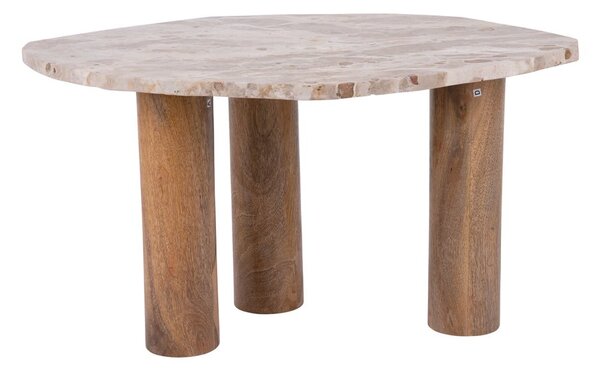 Stranska mizica z mizno ploščo v marmornem dekorju 50x75 cm Organic – Leitmotiv