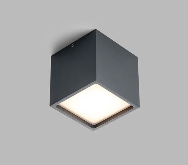 LED2 - LED Zunanja stropna svetilka CUBE LED/12W/230V antracit IP54