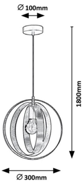 Rabalux - Lestenec na vrvici 1xE27/60W/230V