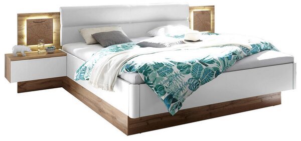 POSTELJNA GARNITURA 180 cm x 200 cm , tekstil, leseni material divji hrast