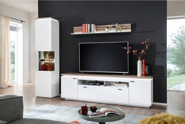 DNEVNI REGAL, bela, barve hrasta