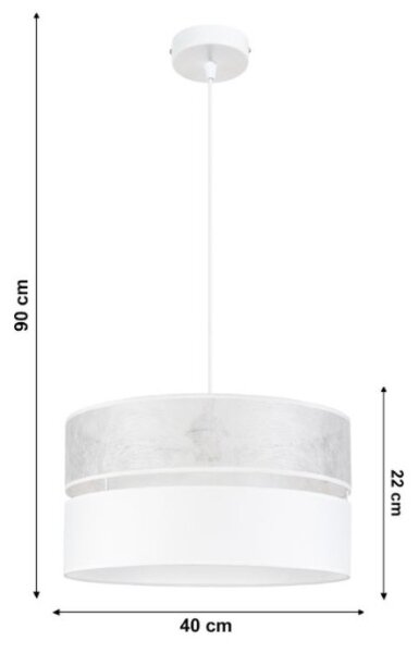 Lestenec na vrvici LIMA 1xE27/60W/230V bela