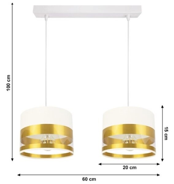 Lestenec na vrvici MILO 2xE27/60W/230V zlat