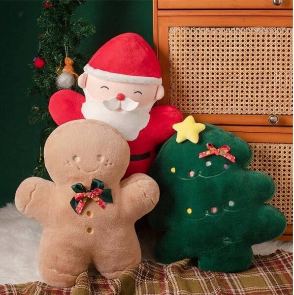 Žametna okrasna blazina SANTA CLAUS, rdeča