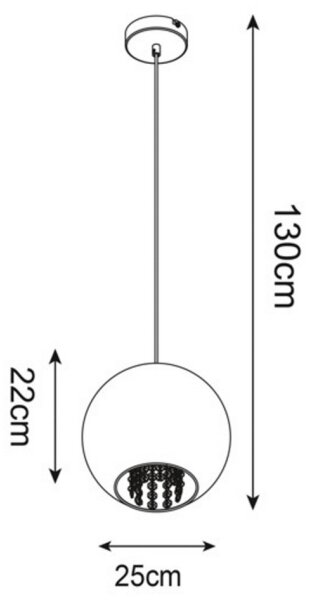 Zuma Line P12082D-D25 - Lestenec na vrvici IVIA 1xE27/60W/230V