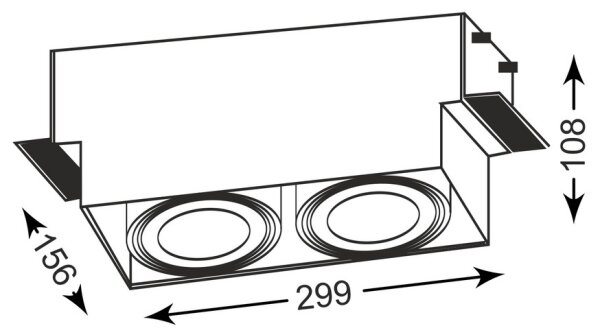 Zuma Line 94364-WH - Vgradna svetilka ONEON 2xGU10-AR111/15W/230V bela