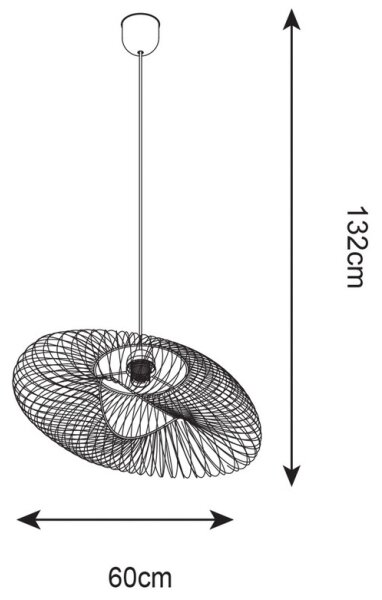 Zuma Line P18230-D60-BK - Lestenec na vrvici ALICE 1xE27/60W/230V